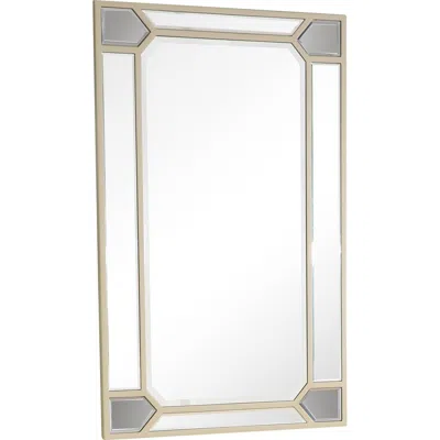 Homezia 43" Silver Metal Framed Accent Mirror In Black