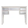 Homezia 43" Silver Mirrored Glass Console Table With Storage