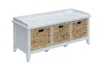 Homezia 43" White Bench With Drawers