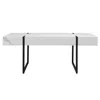 Homezia 43" White Faux Marble And Metal Rectangular Coffee Table