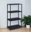 Homezia 44" Black Metal Four Tier Etagere Bookcase