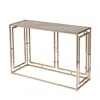 Homezia 44" Champagne And Gold Faux Marble Frame Console Table