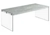 Homezia 44" Gray And Clear Glass Coffee Table