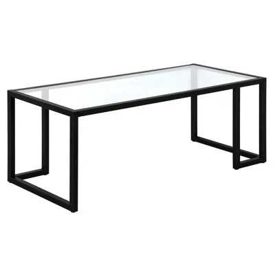 Homezia 45" Black Glass And Steel Coffee Table