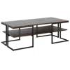 Homezia 45" Black Steel Coffee Table With Shelf