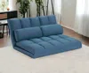 Homezia 45" Blue Futon Convertible Sleeper Loveseat And Toss Pillows