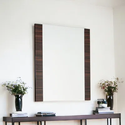 Homezia 45" Ebony Framed Accent Mirror In White