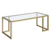 Homezia 45" Gold Glass And Steel Coffee Table