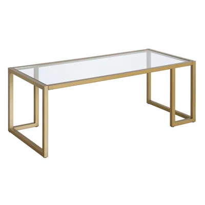 Homezia 45" Gold Glass And Steel Coffee Table