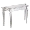 Homezia 45" Silver Mirrored Glass Free Form Console Table