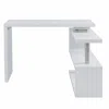 Homezia 45" White Corner Writing Desk