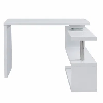 Homezia 45" White Corner Writing Desk
