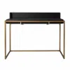 Homezia 46" Black And Gold Writing Desk