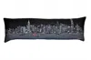 Homezia 46" Black Hong Kong Nighttime Skyline Lumbar Decorative Pillow