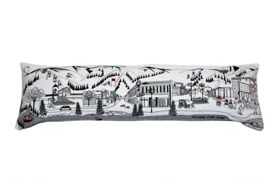 Homezia 46" White Aspen Daylight Skyline Lumbar Decorative Pillow