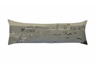 Homezia 46" White Hawaii Daylight Skyline Lumbar Decorative Pillow