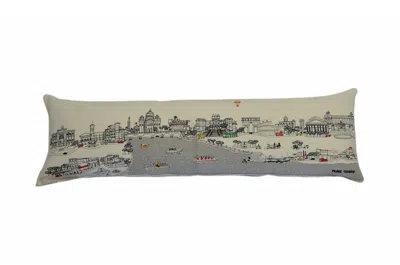Homezia 46" White Rome Daylight Skyline Lumbar Decorative Pillow