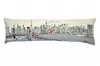 Homezia 46" White Tokyo Daylight Skyline Lumbar Decorative Pillow