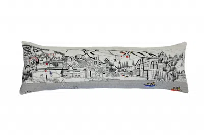 Homezia 46" White Vail Daylight Skyline Lumbar Decorative Pillow