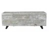 Homezia 46" Whitewash Gray And Black Solid Wood Entryway Bench With Flip Top
