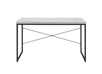 Homezia 47" Antiqued White And Black Writing Desk In Multi