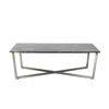 Homezia 47" Black And Silver Faux Marble Rectangular Coffee Table