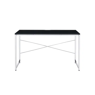 Homezia 47" Black And Silver Writing Desk