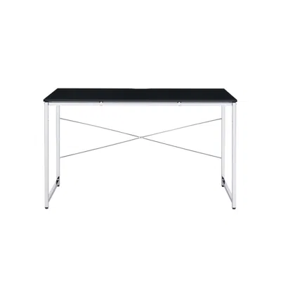 Homezia 47" Black And Silver Writing Desk In Multi