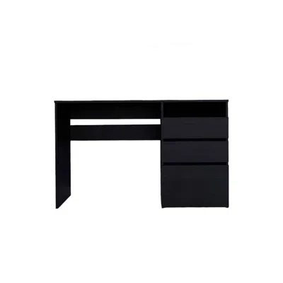 Homezia 47" Black Computer Desk With Three Drawers