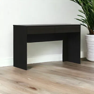 Homezia 47" Black Computer Desk With Two Drawers