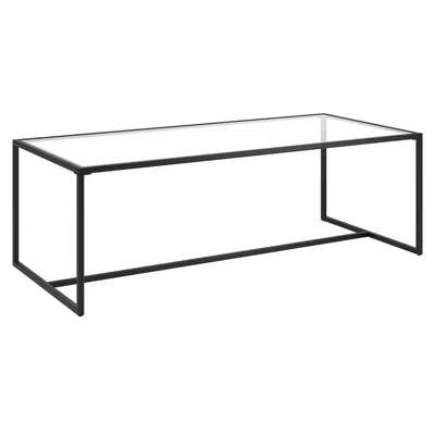 Homezia 47" Black Glass And Steel Coffee Table