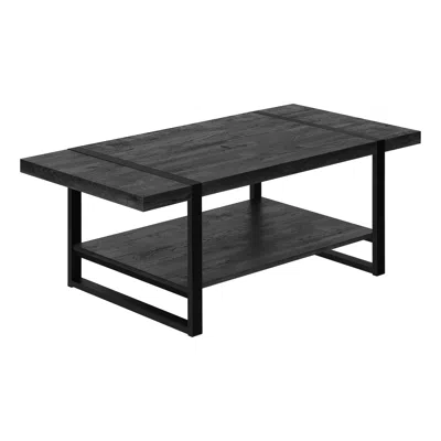 Homezia 47" Black Rectangular Coffee Table With Shelf