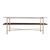 Homezia 47" Brass Manufactured Wood And Metal Rectangular Coffee Table