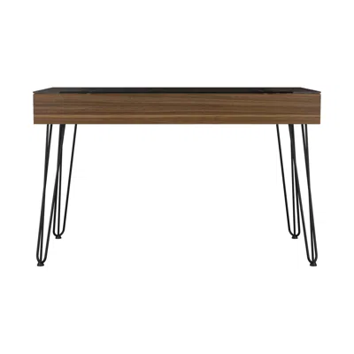 Homezia 47" Brown And Black Computer Desk