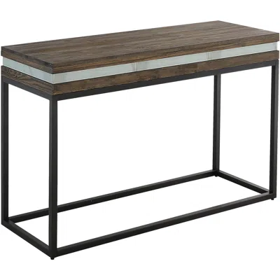Homezia 47" Brown And Black Frame Console Table