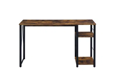Homezia 47" Brown And Black Writing Desk