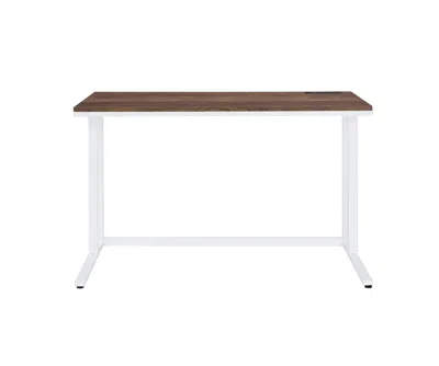 Homezia 47" Brown And White Writing Desk