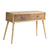 Homezia 47" Brown End Table With Two Drawers