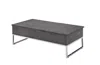 Homezia 47" Chrome And Gray Oak Rectangular Lift Top Coffee Table