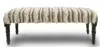 Homezia 47" Cream Textural Boho Stripe Black Leg Upholstered Bench