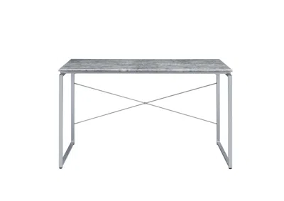 Homezia 47" Gray And Black Writing Desk
