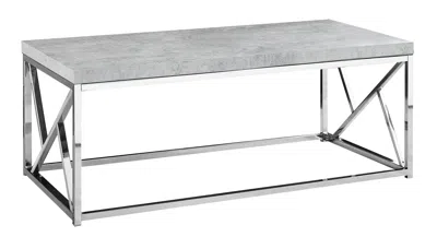 Homezia 47" Gray And Silver Iron Coffee Table