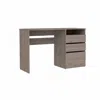 Homezia 47" Light Gray Computer Desk With Three Drawers