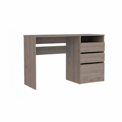 Homezia 47" Light Gray Computer Desk With Three Drawers In Neutral
