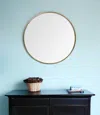 Homezia 47" Round Gold Metal Frame Wall Mirror