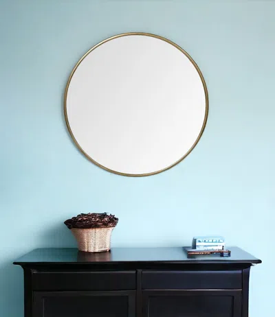 Homezia 47" Round Gold Metal Frame Wall Mirror