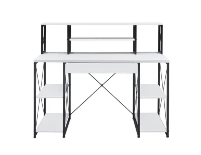Homezia 47" White And Black Computer Desk