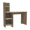 Homezia 47" White And Brown Computer Desk