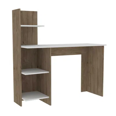 Homezia 47" White And Brown Computer Desk