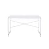 Homezia 47" White And Silver Writing Desk